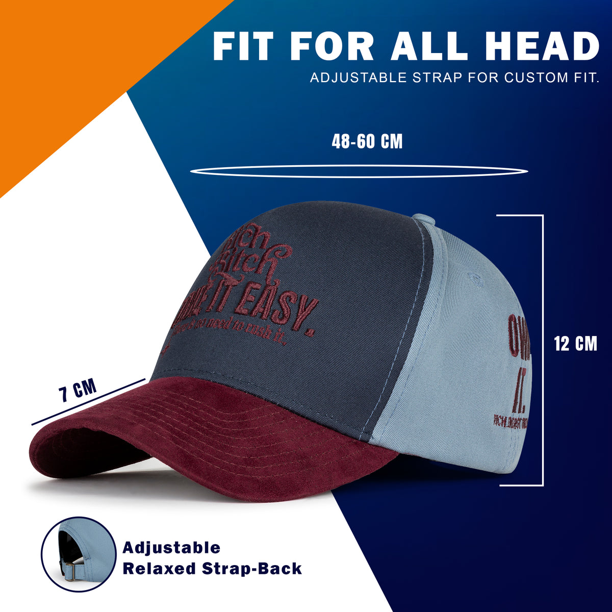 Take It Easy cap fit for all head sizes 48-60 cm adjustable snapback – NOGORSHILPO-US